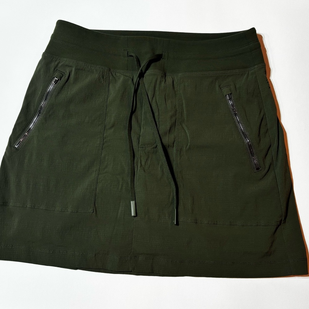 Athleta Olive Green Drawstring Mini Skirt